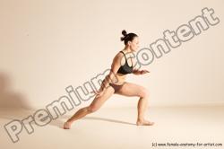 Underwear Martial art Woman White Moving poses Average long colored Dynamic poses Academic